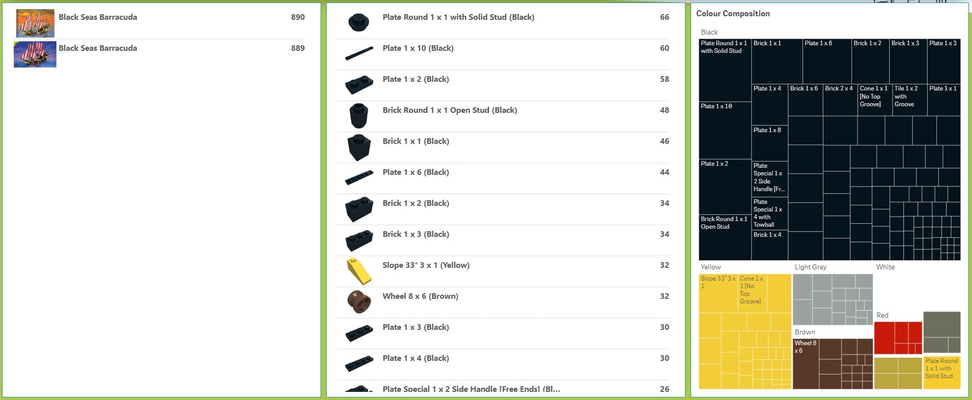 Results for LEGO black seas barracuda